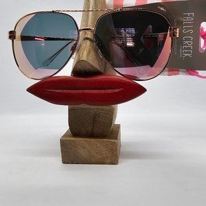 Falls Creek Rose Gold Sunglasses With Pouch Mirrored